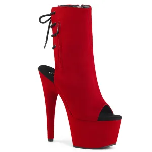Adore-1018FS Red Faux Suede, 7" Heels