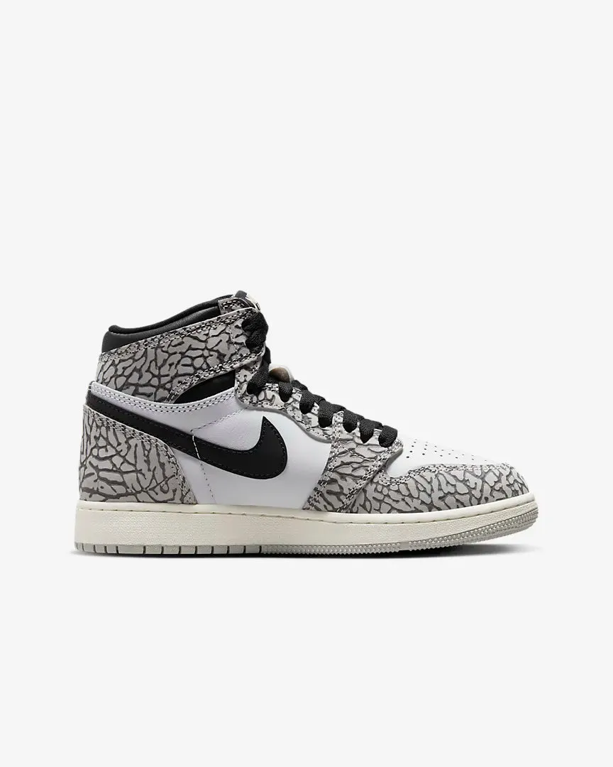 Air Jordan 1 Retro High OG GS Tech Grey Muslin Black White  FD1437-052