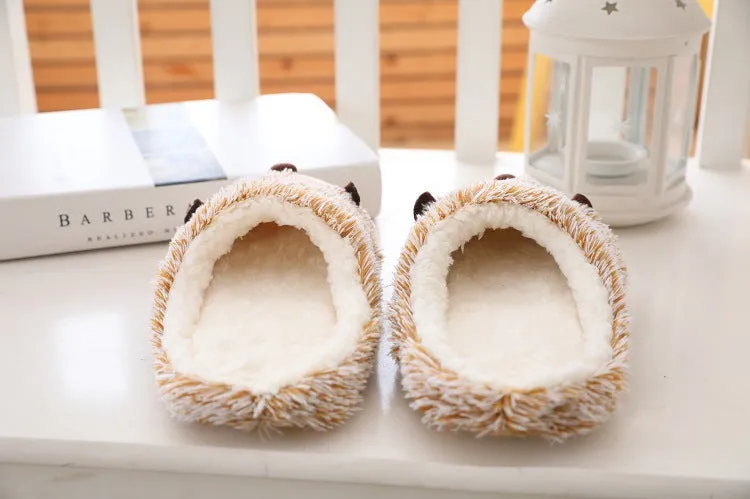 Animal Slippers Cartoon Cute Hedgehog Home Interior Floor Cotton Slippers UGG Style