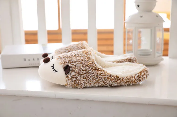 Animal Slippers Cartoon Cute Hedgehog Home Interior Floor Cotton Slippers UGG Style
