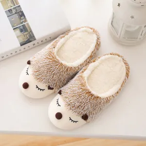 Animal Slippers Cartoon Cute Hedgehog Home Interior Floor Cotton Slippers UGG Style