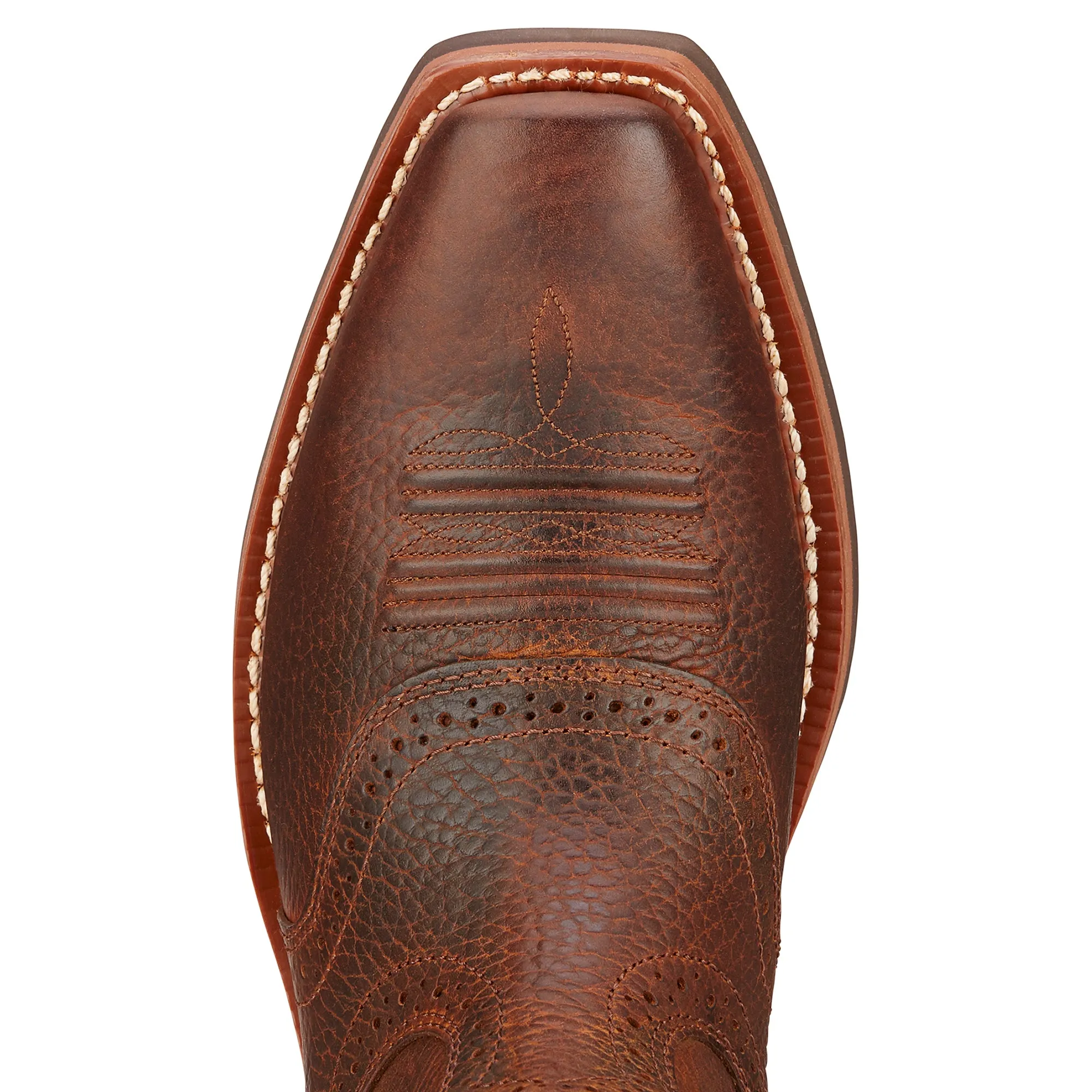 Ariat Brown Oiled Rowdy Heritage Roughstock Blunt Toe Western Boots for Men