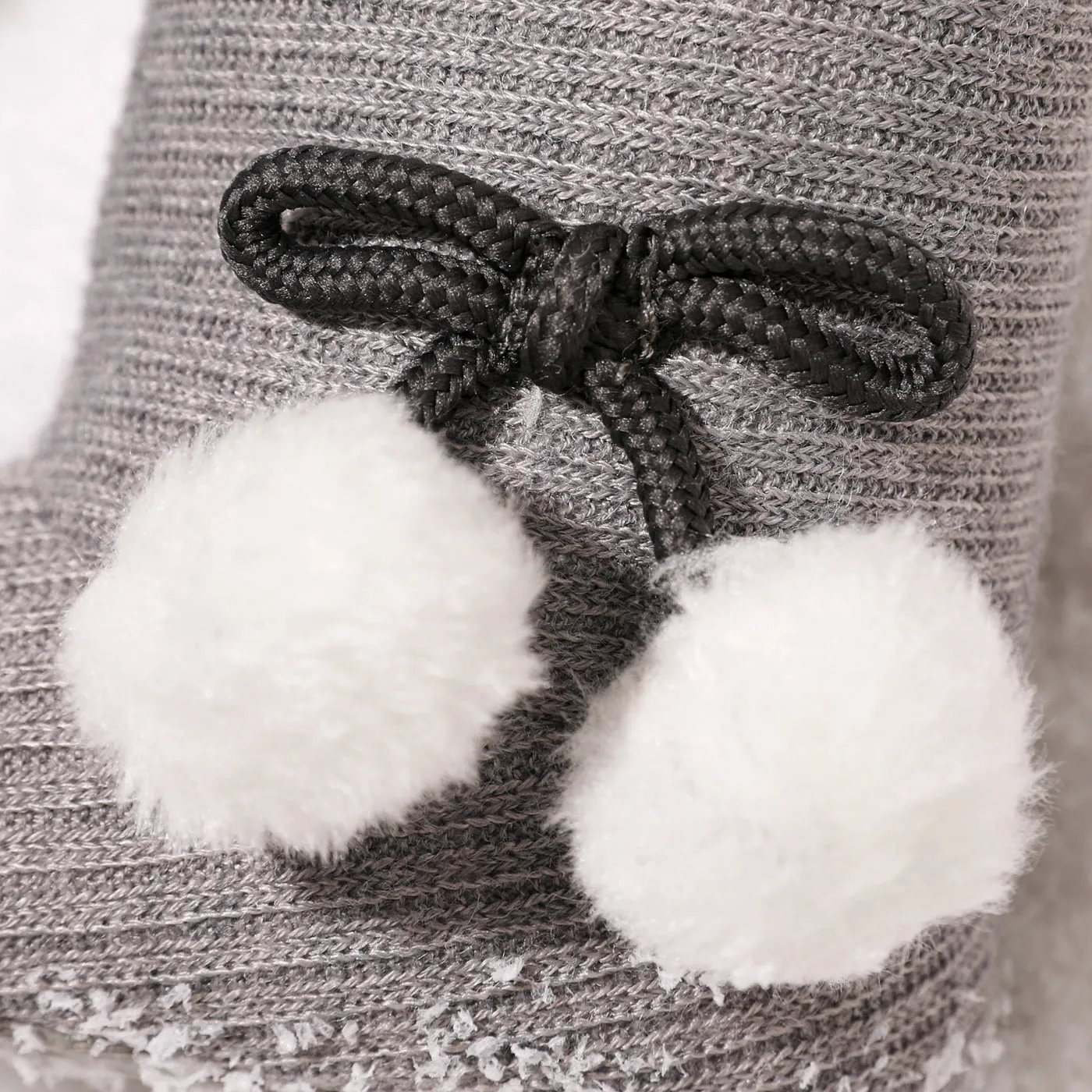 Baby / Toddler Girl Knitted Bowknot Fluff Ball Fleece-lining Prewalker Shoes