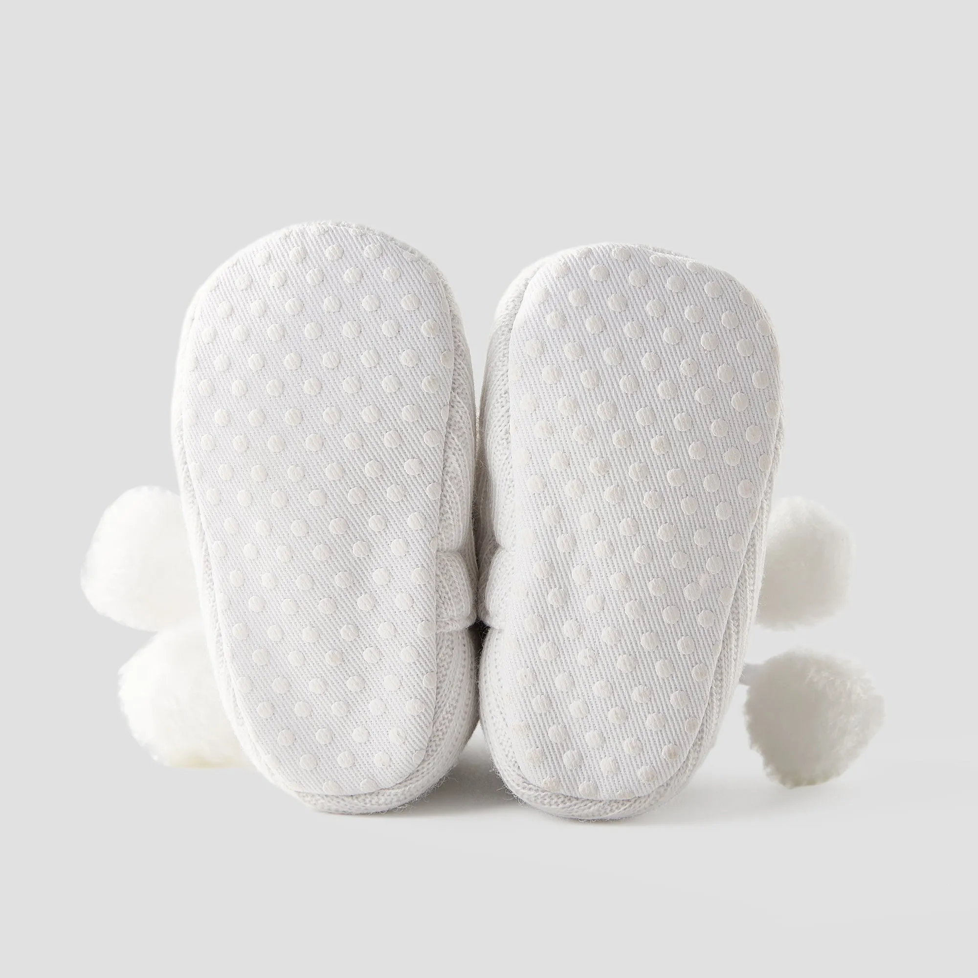 Baby / Toddler Girl Knitted Bowknot Fluff Ball Fleece-lining Prewalker Shoes