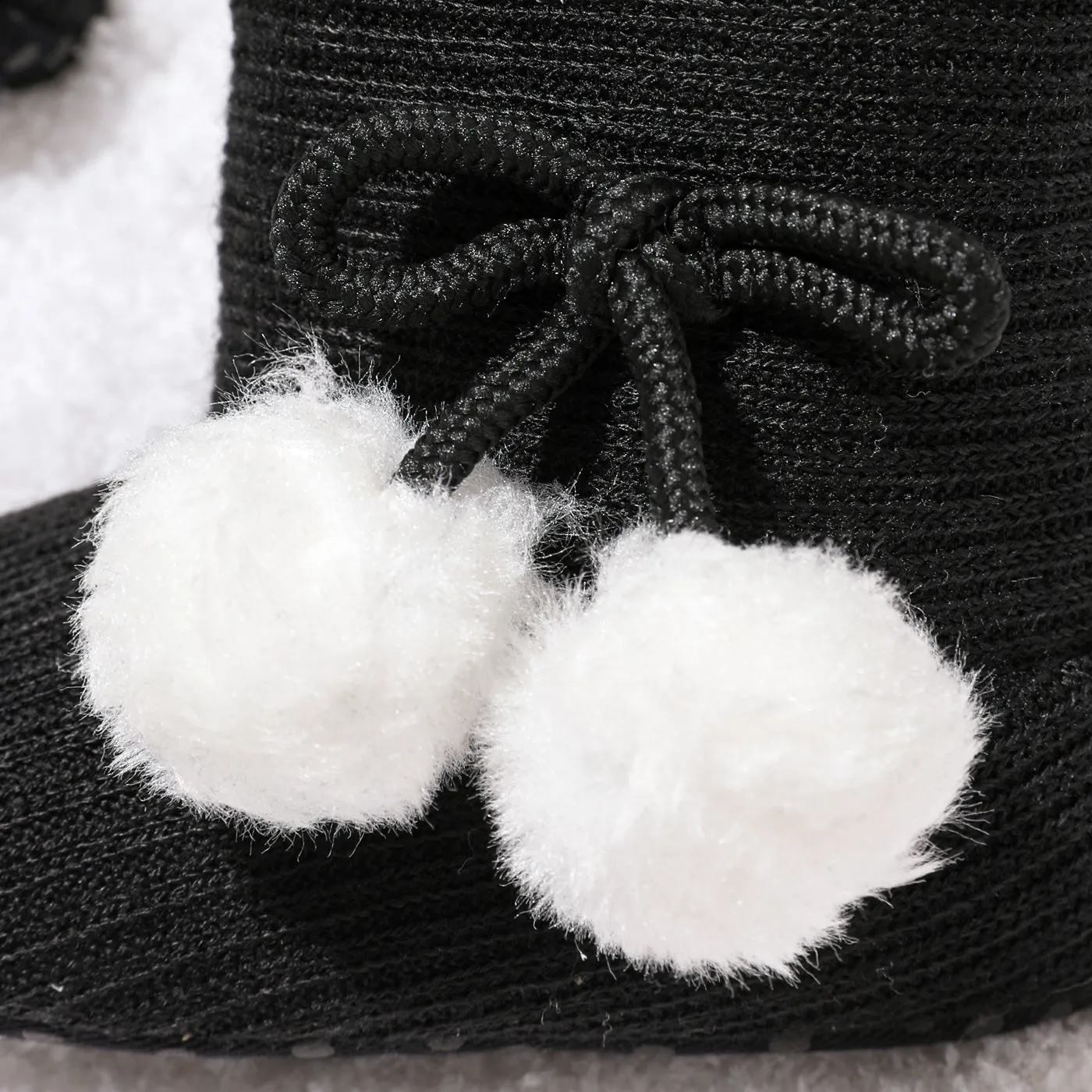 Baby / Toddler Girl Knitted Bowknot Fluff Ball Fleece-lining Prewalker Shoes