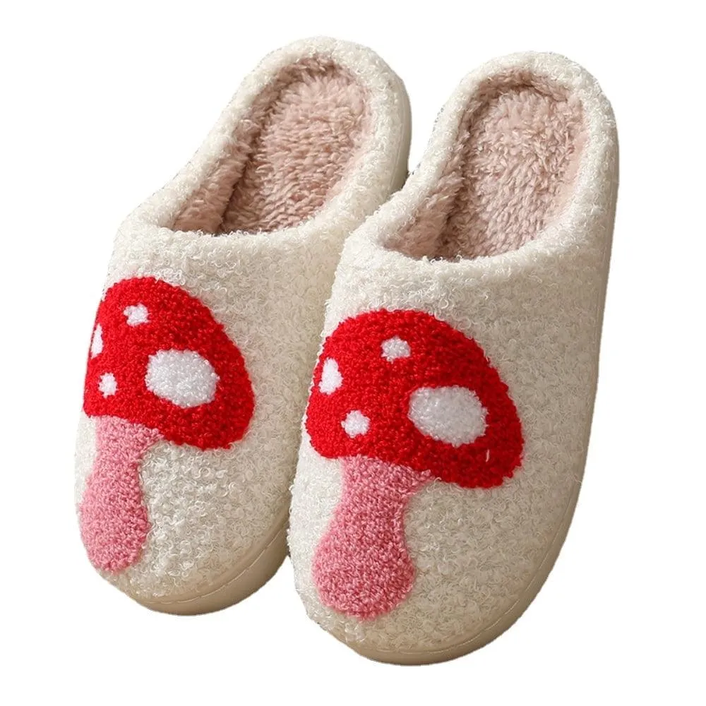 BERANMEY Cute Valentine's Day Slippers for Women Soft Plush Comfy Warm Slip-On Rose Heart Love Couple Slippers fo Women Indoor Fluffy House Slippers for Women and Men Non-slip Fuzzy Flat Slides