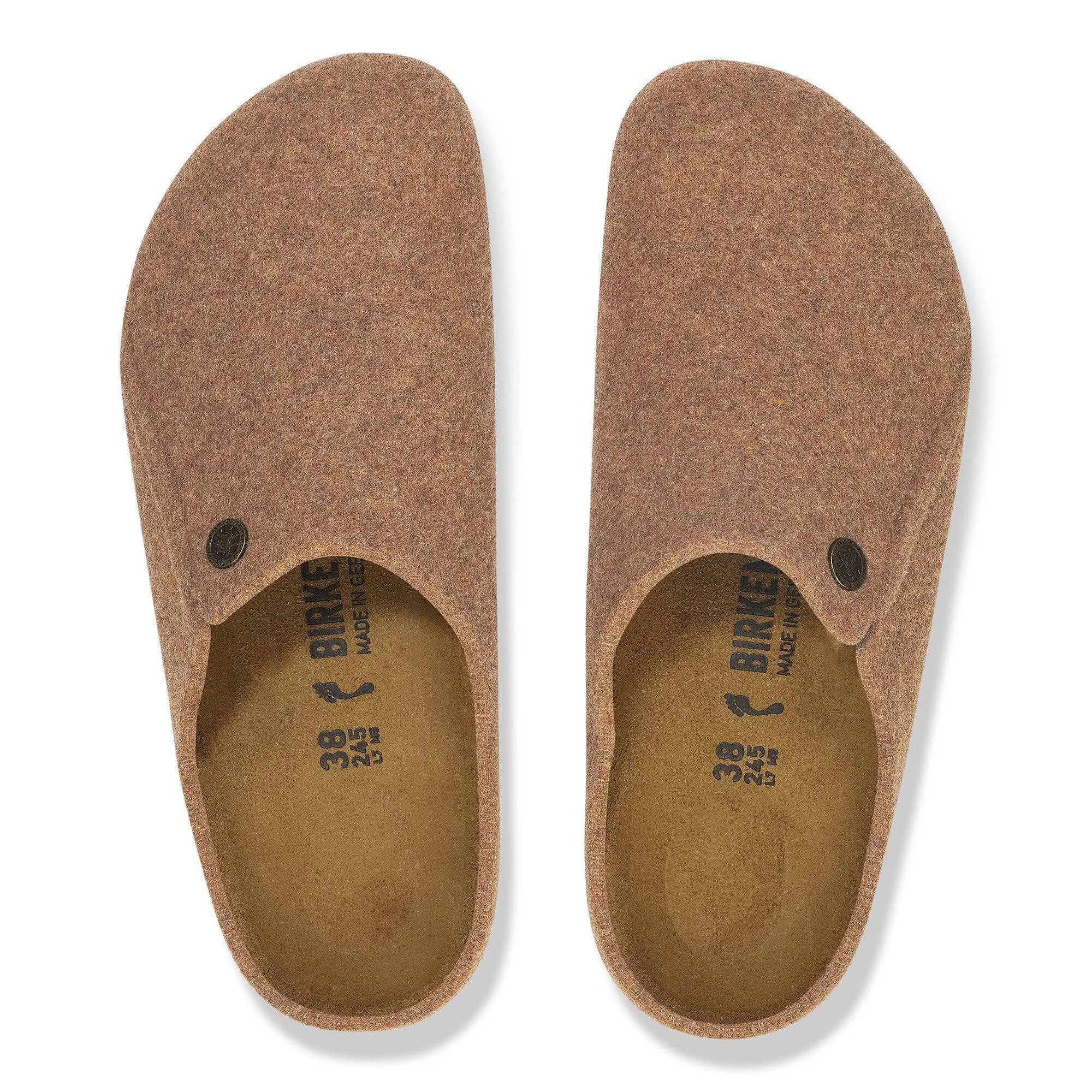 Birkenstock Zermatt Rivet Wool Ladies Toffee Wool Slip On Slippers