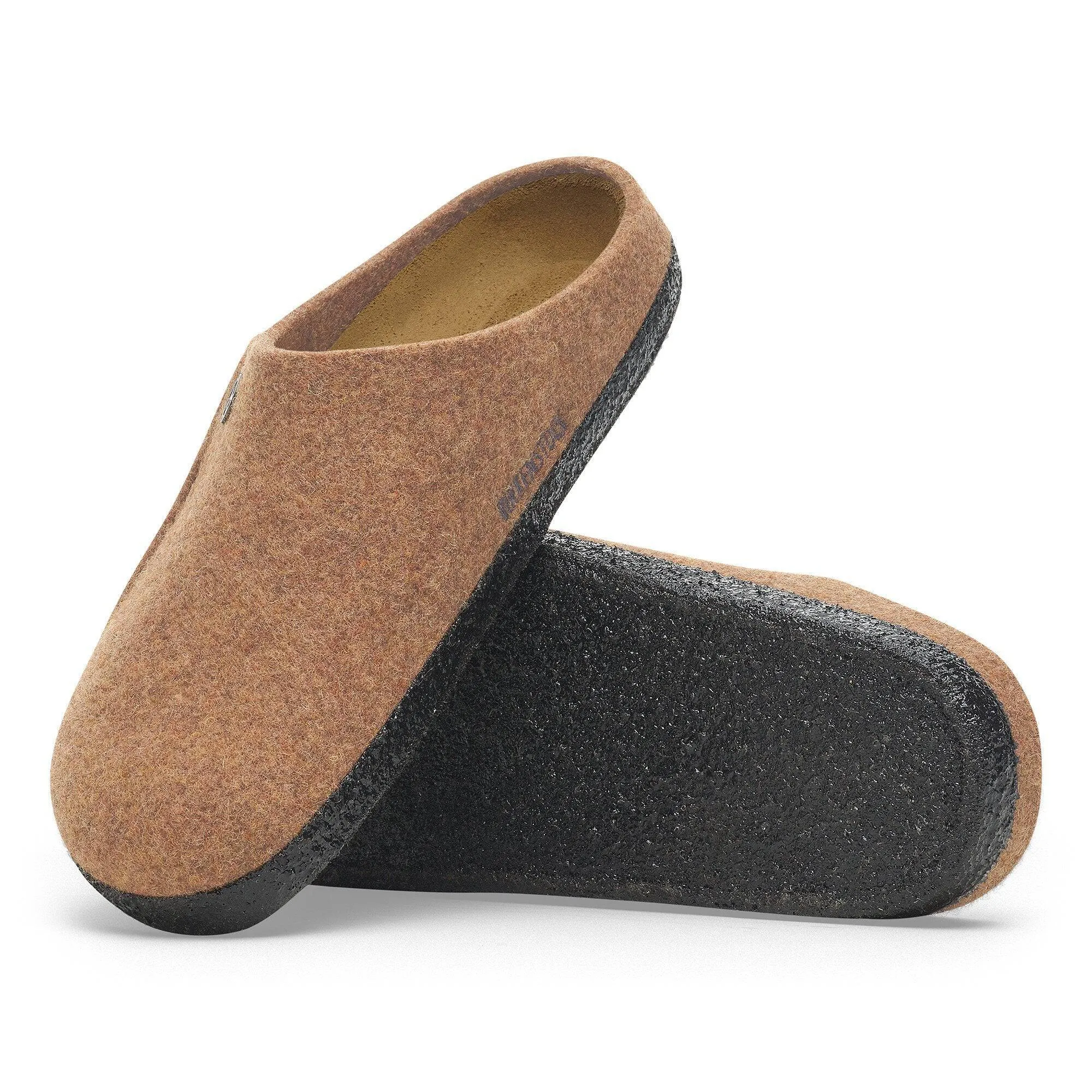 Birkenstock Zermatt Rivet Wool Ladies Toffee Wool Slip On Slippers