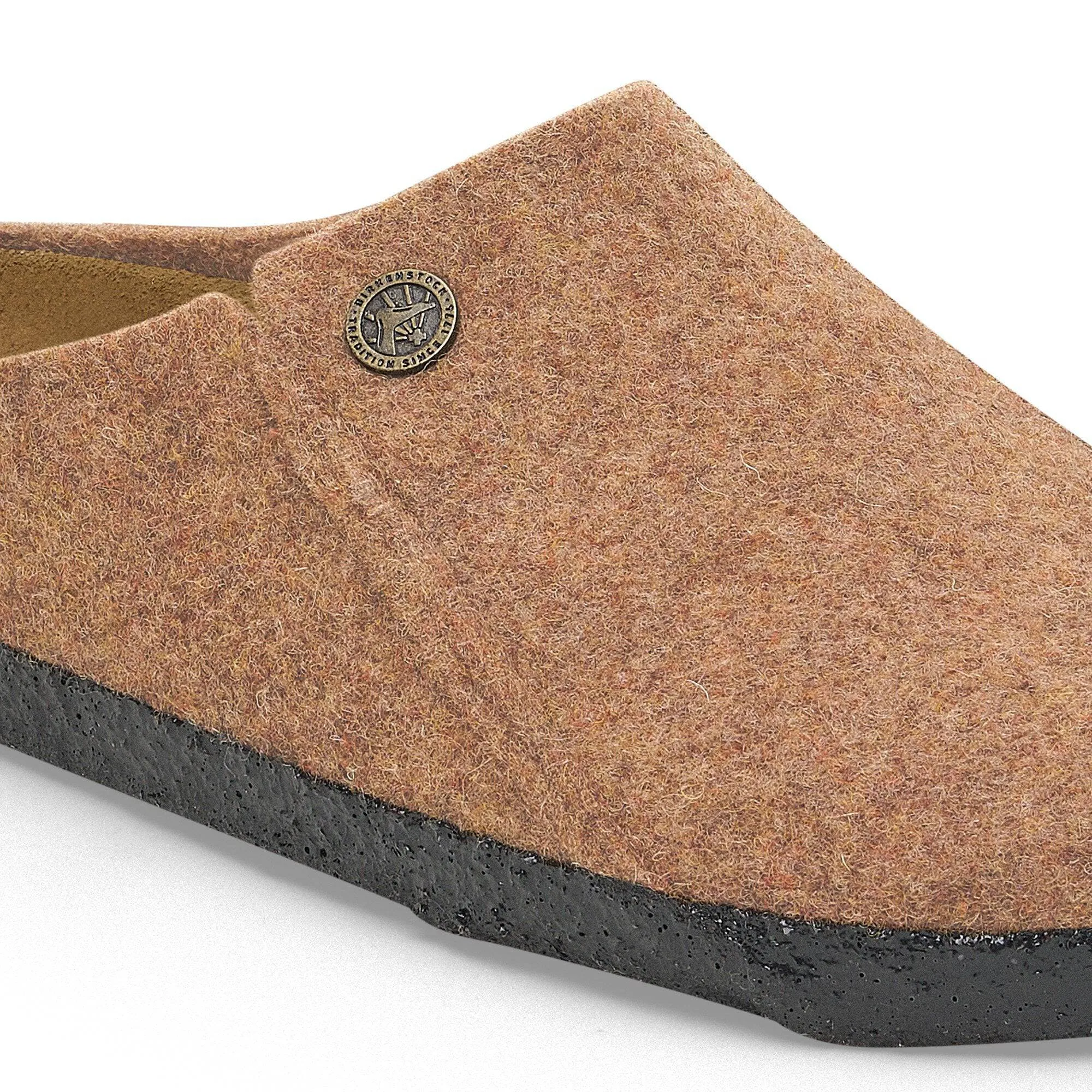 Birkenstock Zermatt Rivet Wool Ladies Toffee Wool Slip On Slippers
