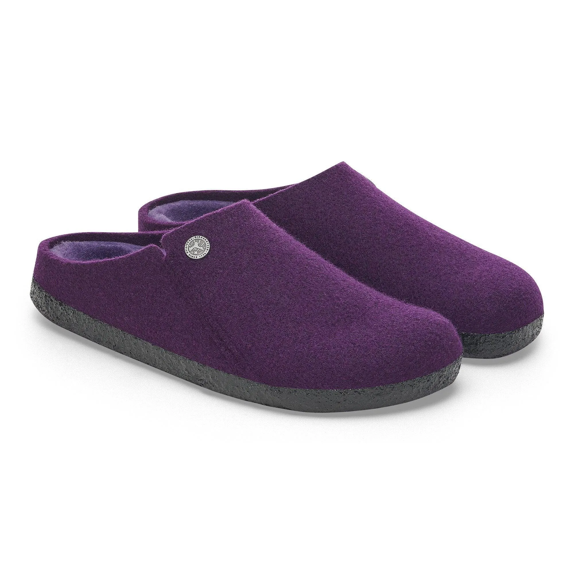 Birkenstock Zermatt Shearling Felt Ladies Acai Textile Slip On Slippers