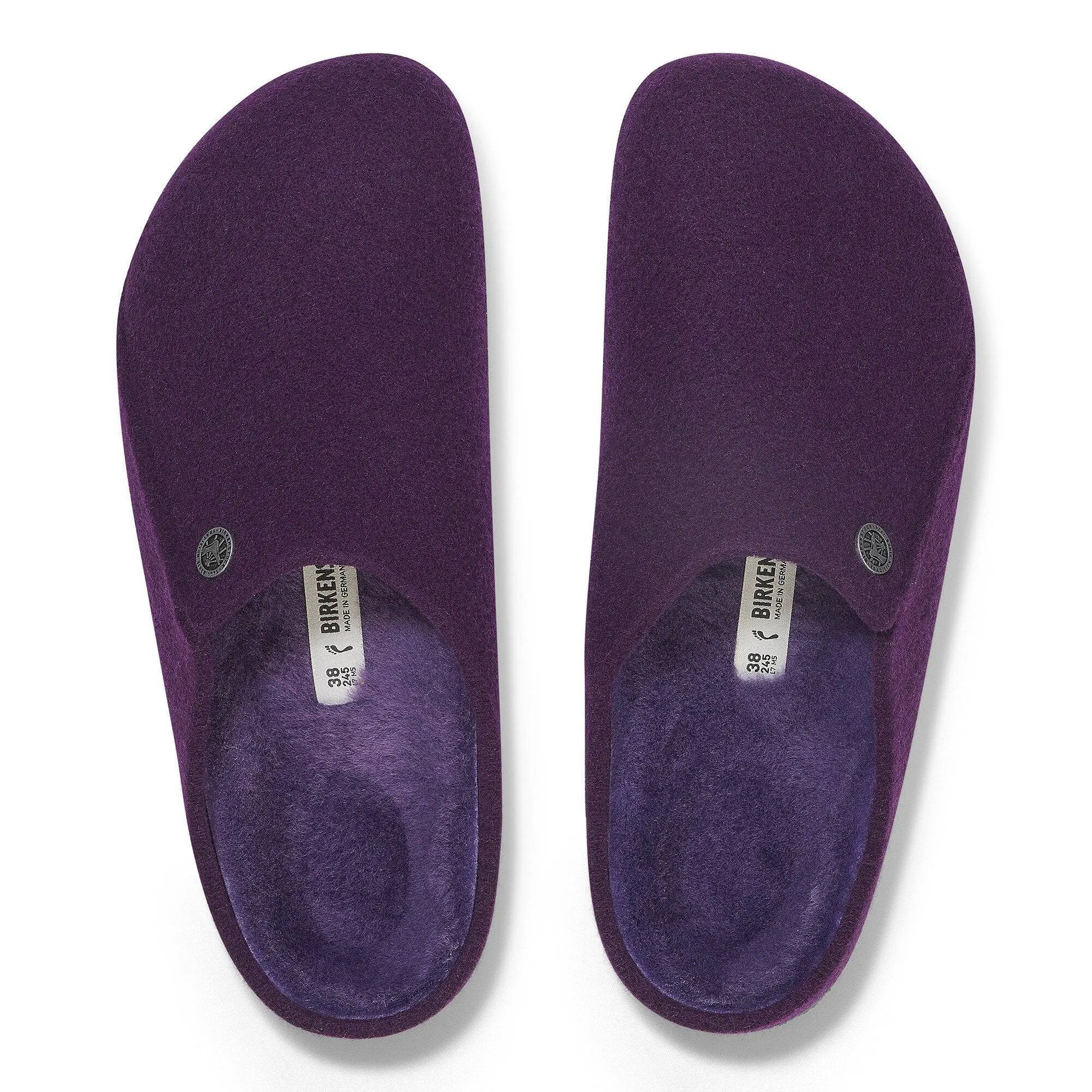 Birkenstock Zermatt Shearling Felt Ladies Acai Textile Slip On Slippers