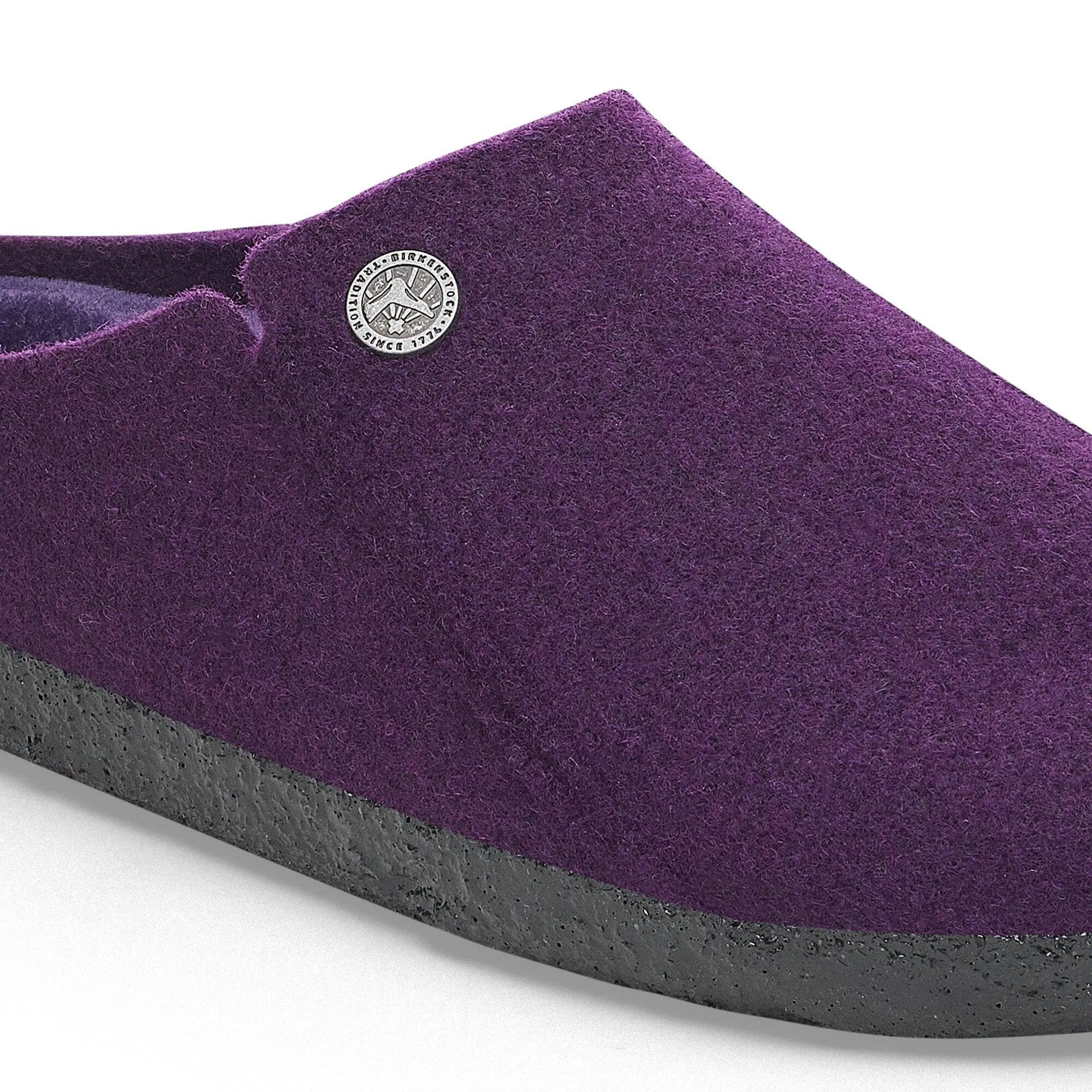 Birkenstock Zermatt Shearling Felt Ladies Acai Textile Slip On Slippers