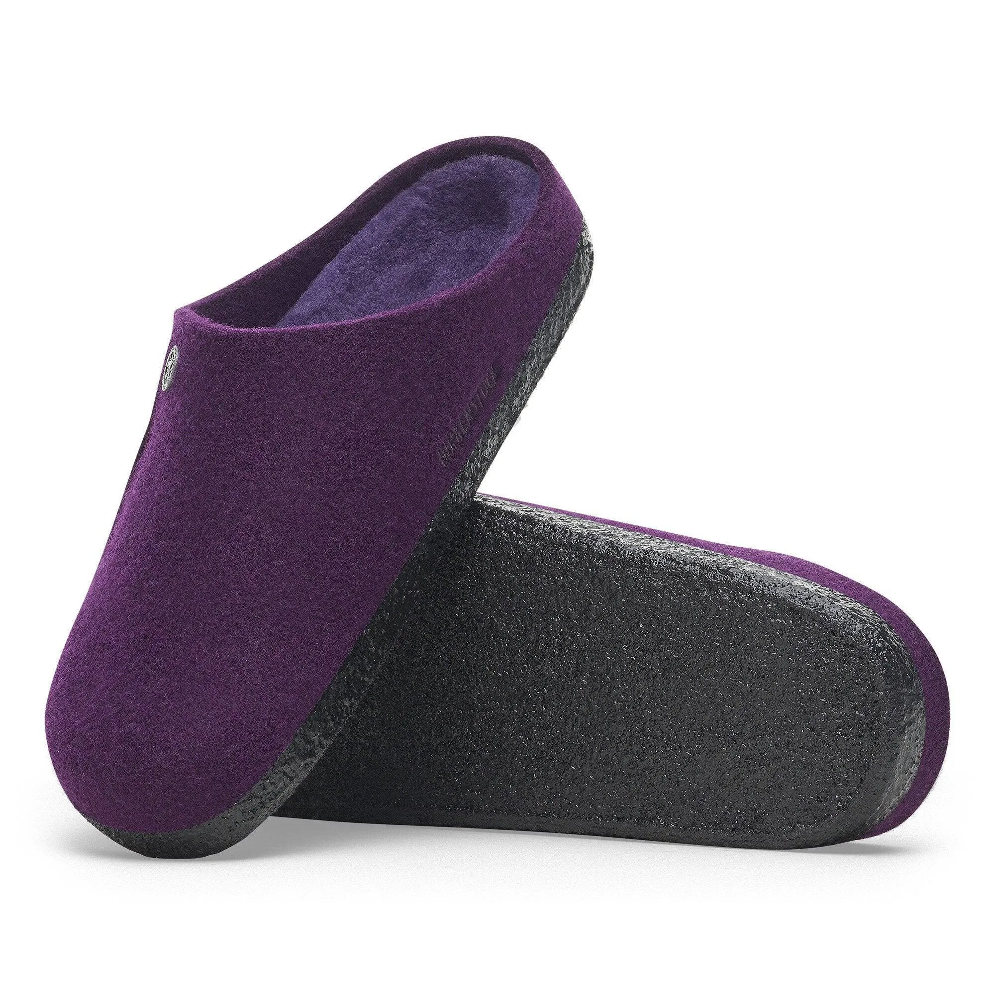 Birkenstock Zermatt Shearling Felt Ladies Acai Textile Slip On Slippers