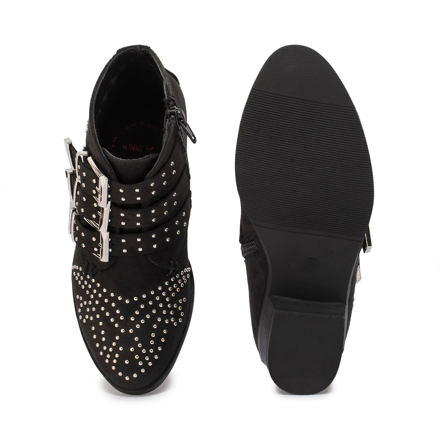 Black Stud Detail Ankle Boot