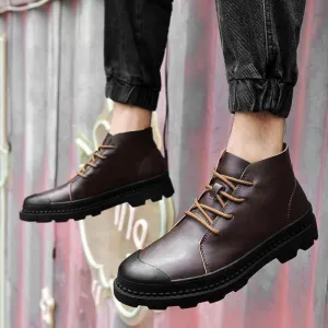 Breathable Leather Business Sneakers Boots Men's Casual Shoes JOS1011