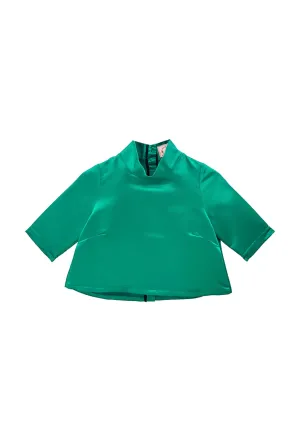 Buru x Old Soul Etiquette Twiggy Top - Green Satin