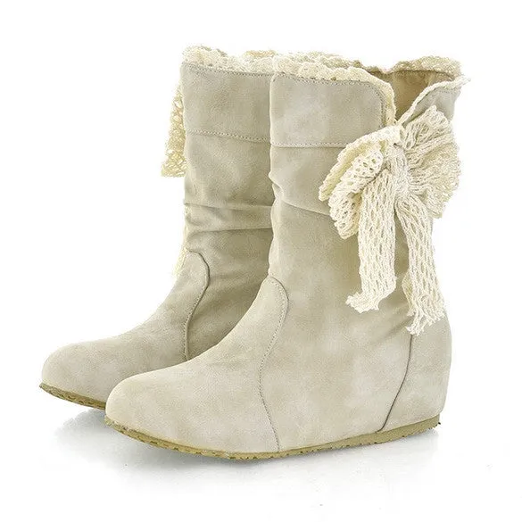 Casual Fashion Bobbin Lace Half Boots Flattie Single Boots