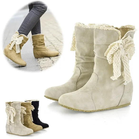 Casual Fashion Bobbin Lace Half Boots Flattie Single Boots