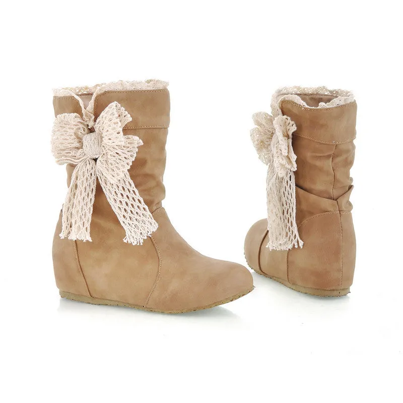 Casual Fashion Bobbin Lace Half Boots Flattie Single Boots