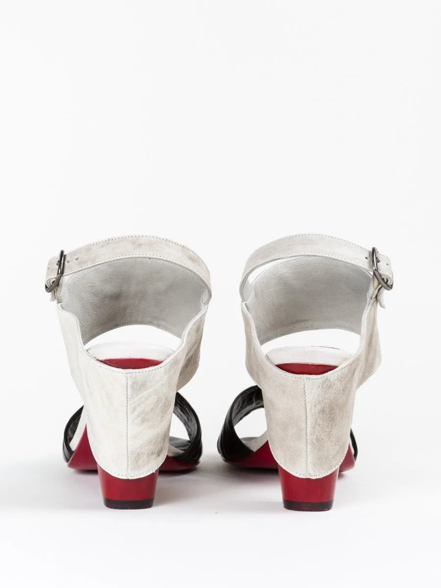 color block sandal - black