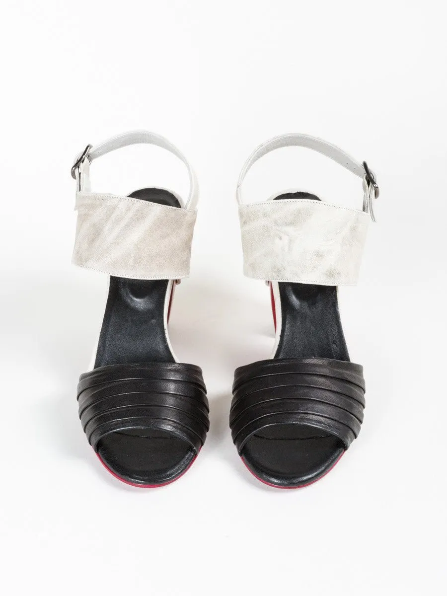 color block sandal - black