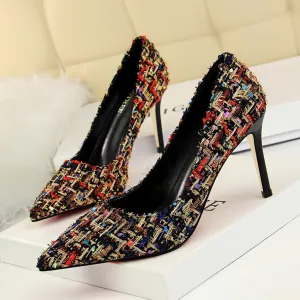 Colorful Pointed Toe Stiletto Heel High Heels Party Shoes