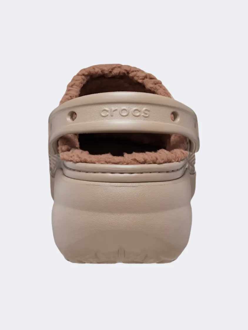 Crocs Classic Platform Lined Clog Women Lifestyle Slippers Mushroom