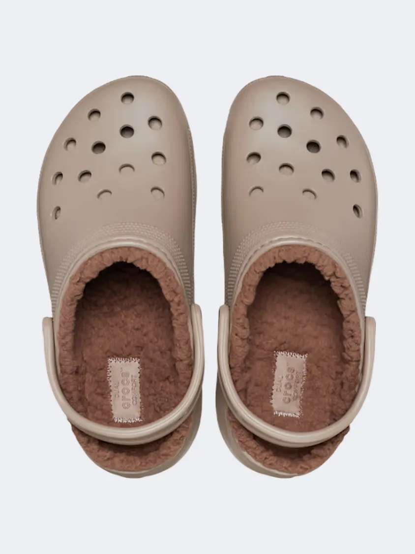 Crocs Classic Platform Lined Clog Women Lifestyle Slippers Mushroom