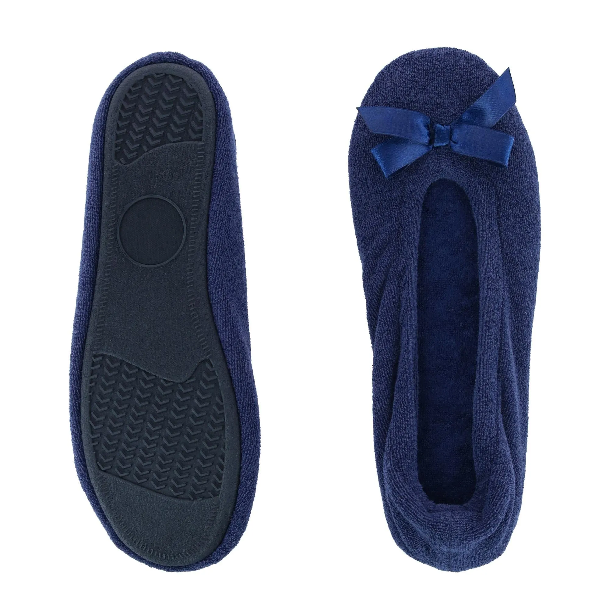 CTM® Women's Terry Ballerina Slipper House Shoe