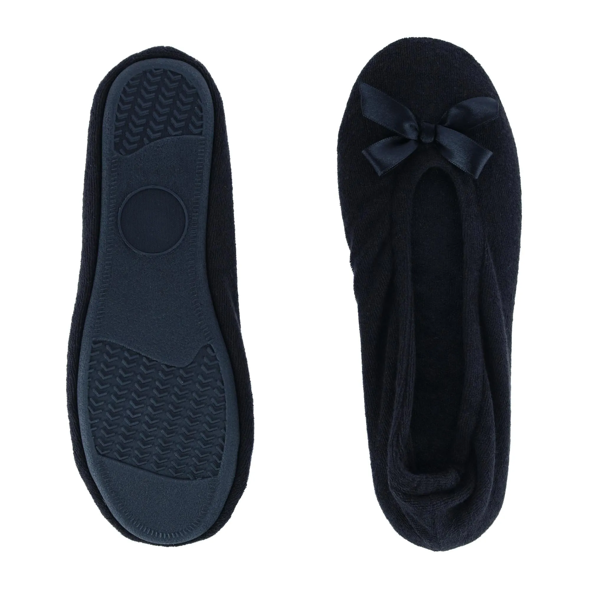 CTM® Women's Terry Ballerina Slipper House Shoe