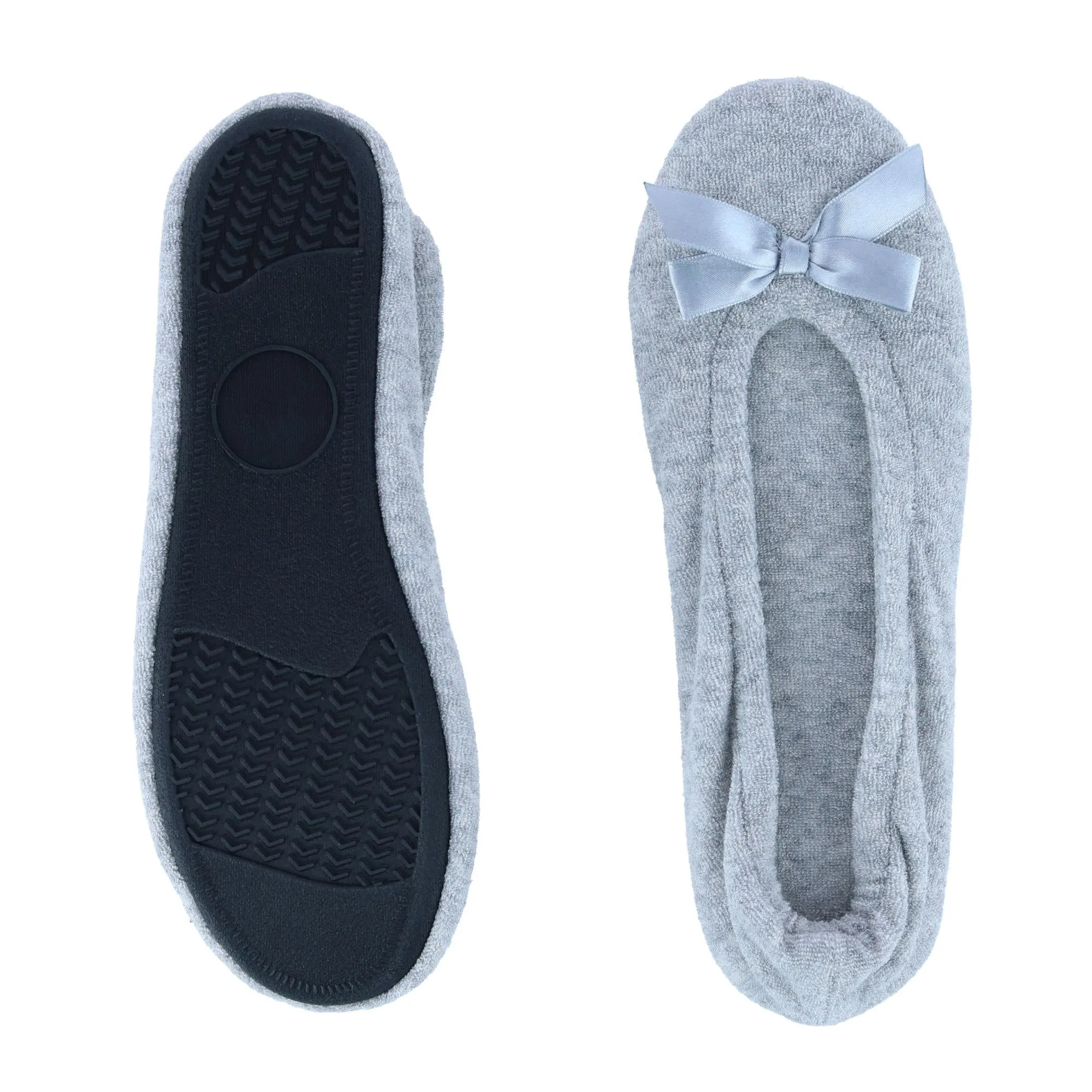 CTM® Women's Terry Ballerina Slipper House Shoe