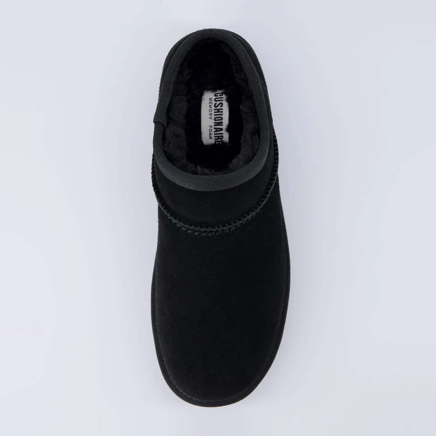 CUSHIONAIRE Women's Hilo 2 Premium Suede Slip-On House Slippers  Clog Slippers for Women, Memory Foam, Faux Shearling, Wide Widths Available