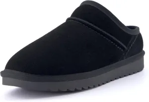CUSHIONAIRE Women's Hilo 2 Premium Suede Slip-On House Slippers  Clog Slippers for Women, Memory Foam, Faux Shearling, Wide Widths Available