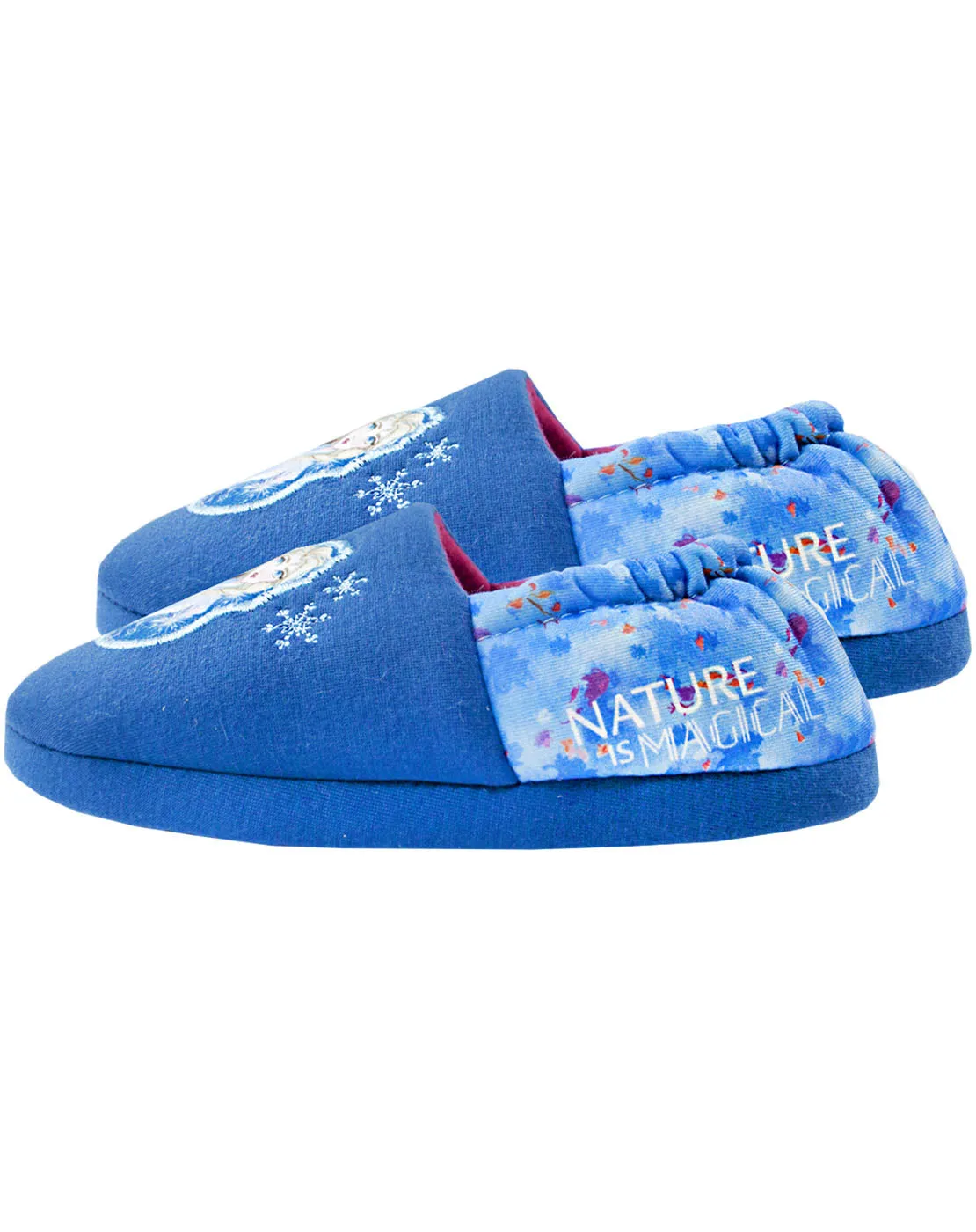 Disney Frozen 2 Anna & Elsa "Nature Is Magical" Girl's Novelty Character Slippers