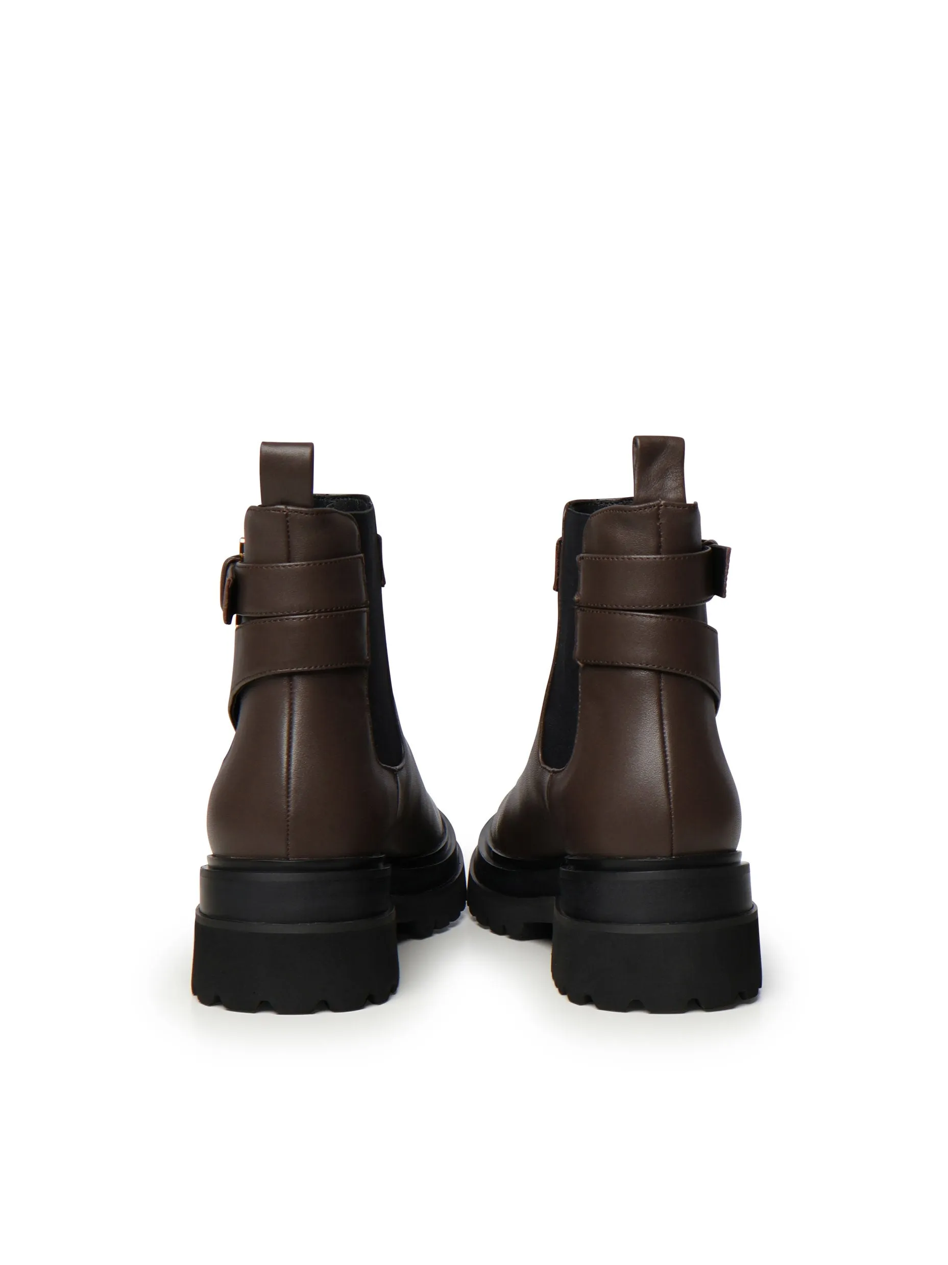 Dorian Smooth Brown Buckle Boots