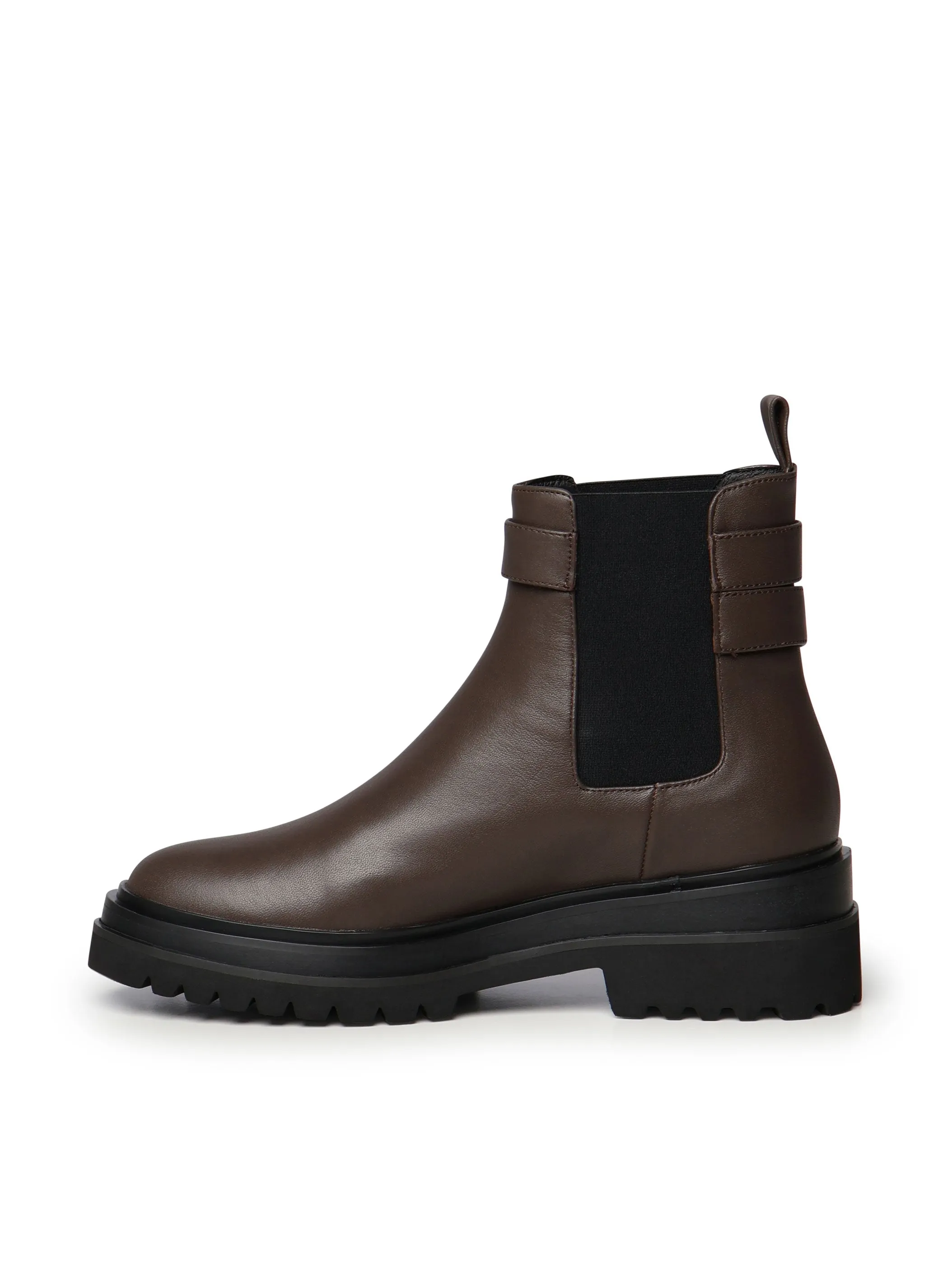 Dorian Smooth Brown Buckle Boots