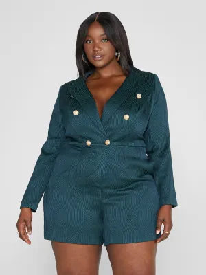 Fashion To Figure - Kira Textured Double Breasted Romper