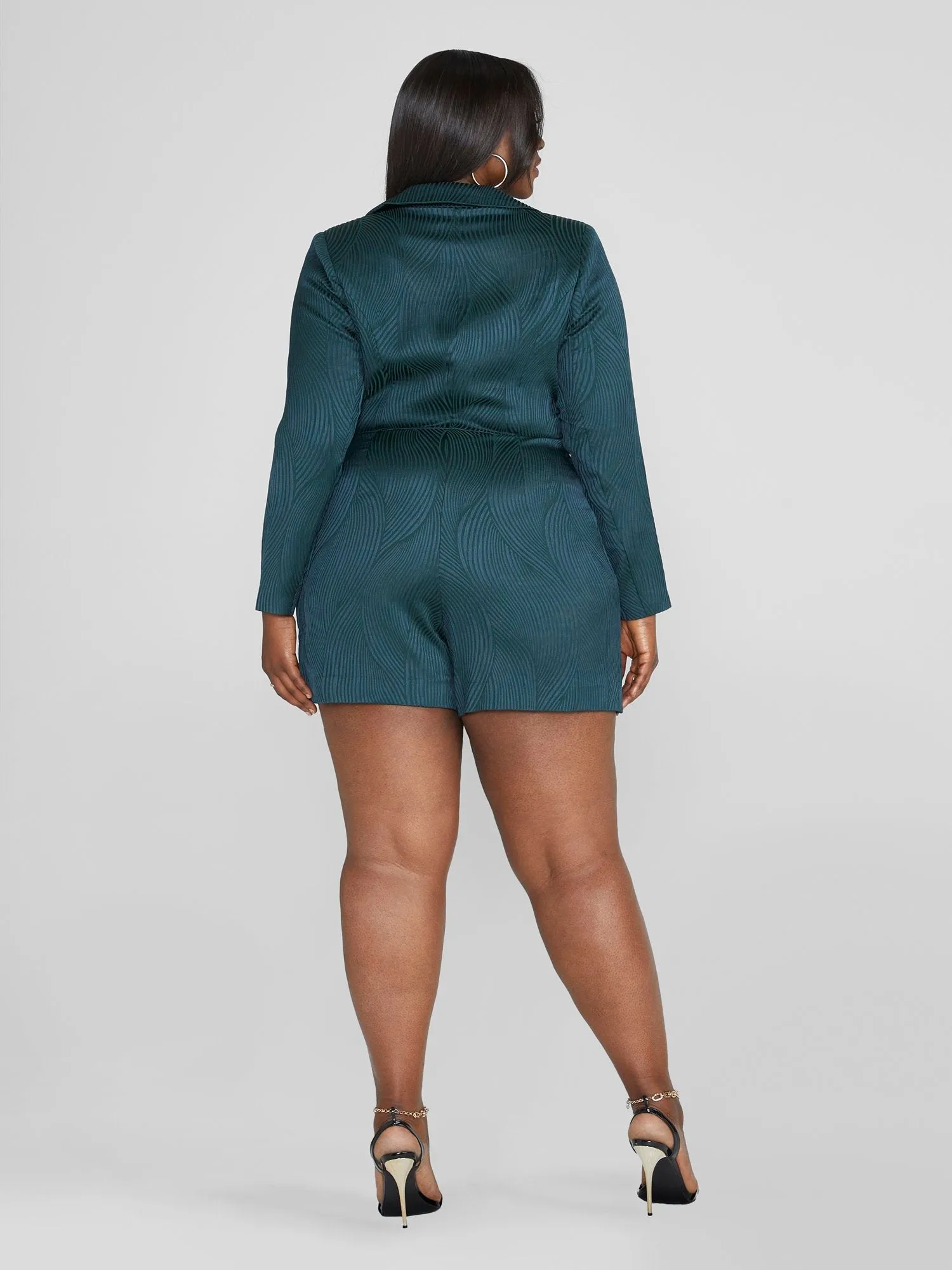 Fashion To Figure - Kira Textured Double Breasted Romper