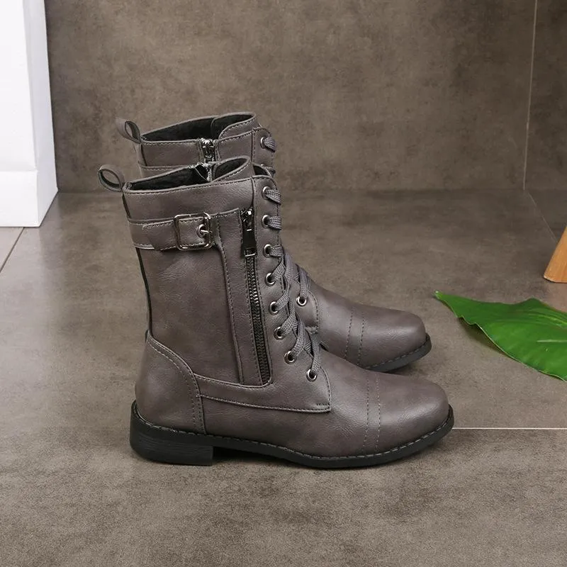 Faux Leather Ankle Boots with Zipper for Women | Perfect for Casual Days