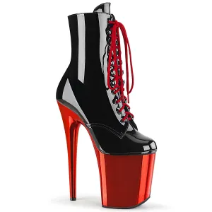 Flamingo-1020 Black Patent/Red Chrome, 8" Heel (Speed Heels)