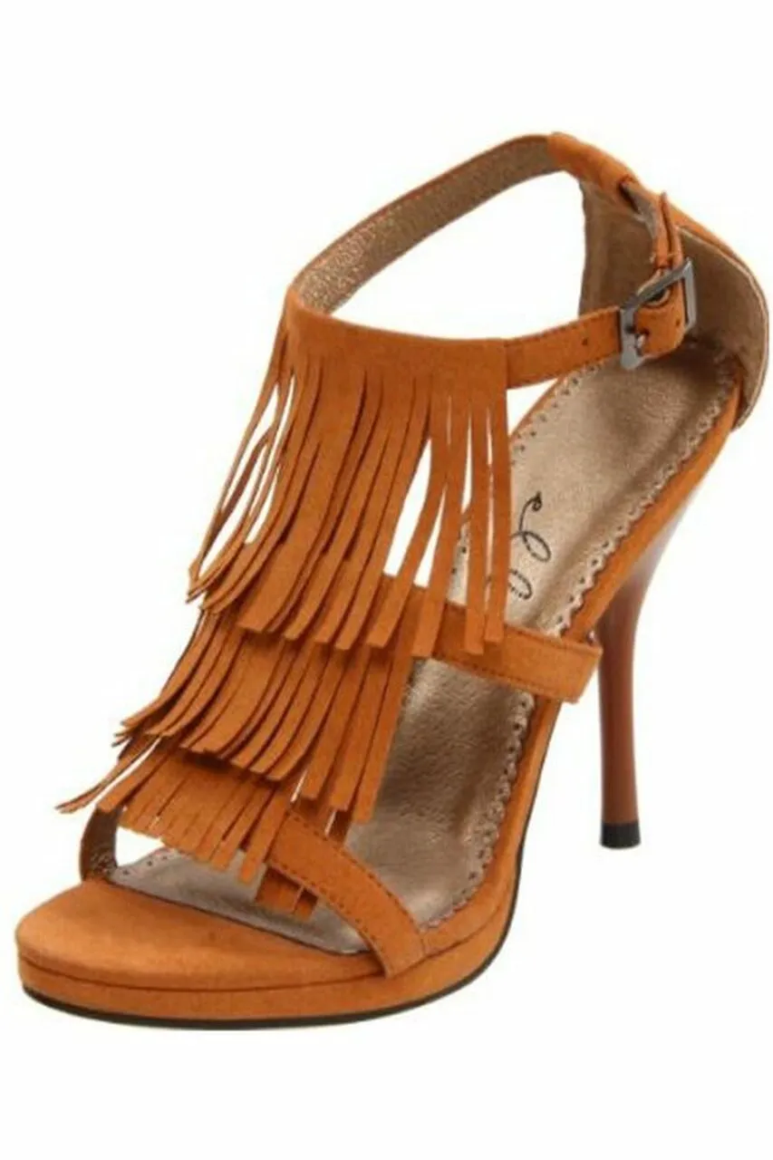 Fringe High Heel Fringe Sandals