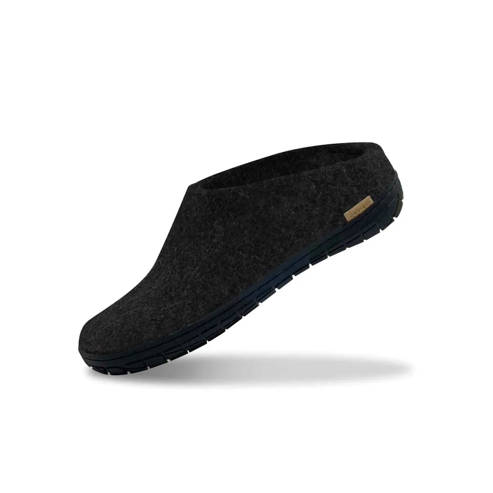 Glerups Wool Shoe Slipper, Rubber Black Sole