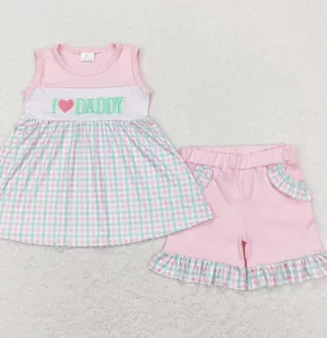 i love dad girls shorts