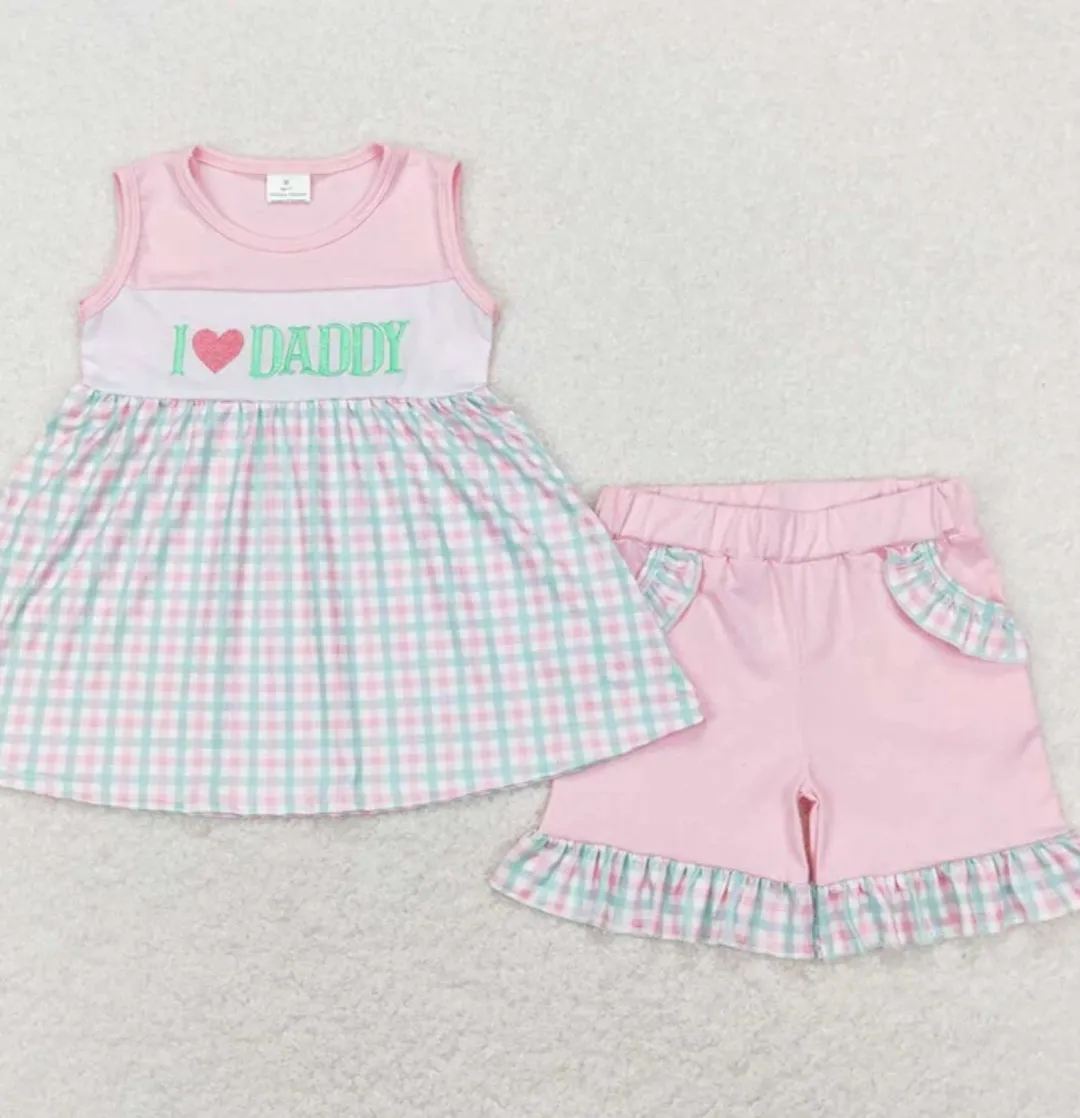 i love dad girls shorts