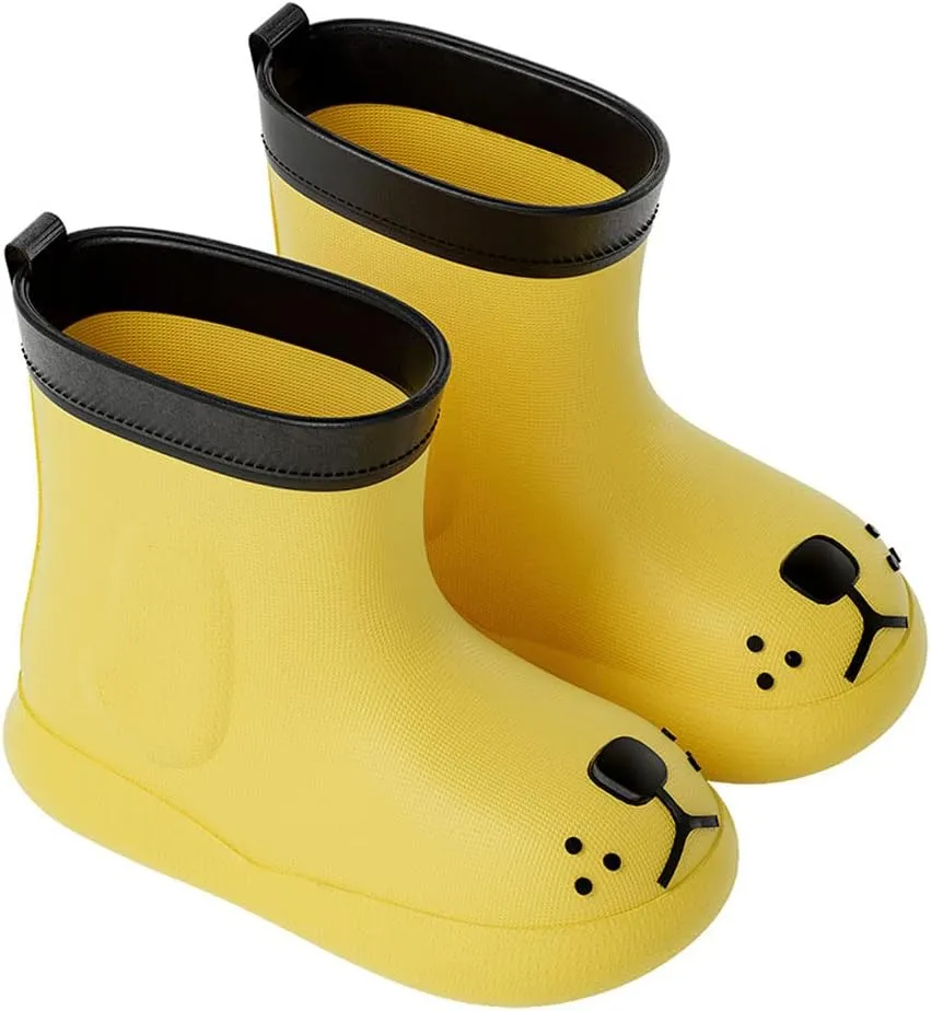 JadeRich Toddler Kids Easy On Waterproof Rain Boots Lightweight Rainboots for Baby Boys Girls