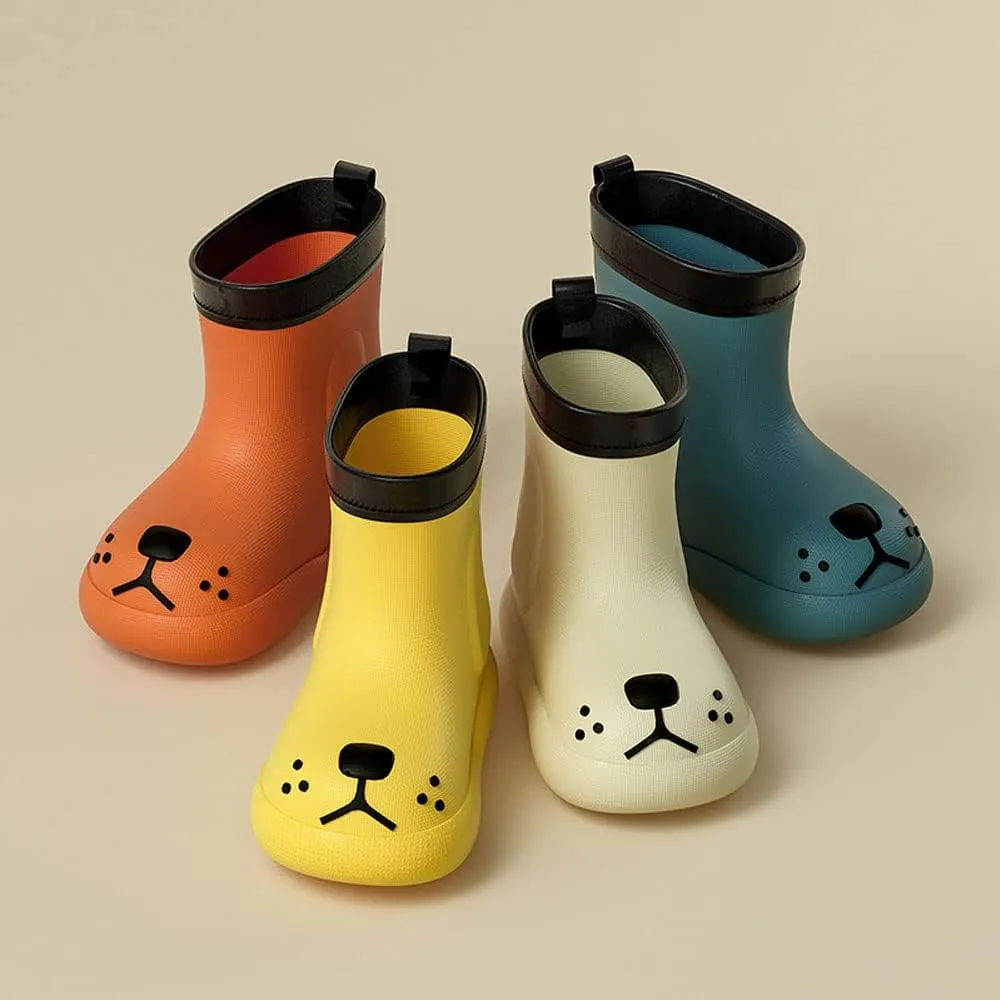 JadeRich Toddler Kids Easy On Waterproof Rain Boots Lightweight Rainboots for Baby Boys Girls