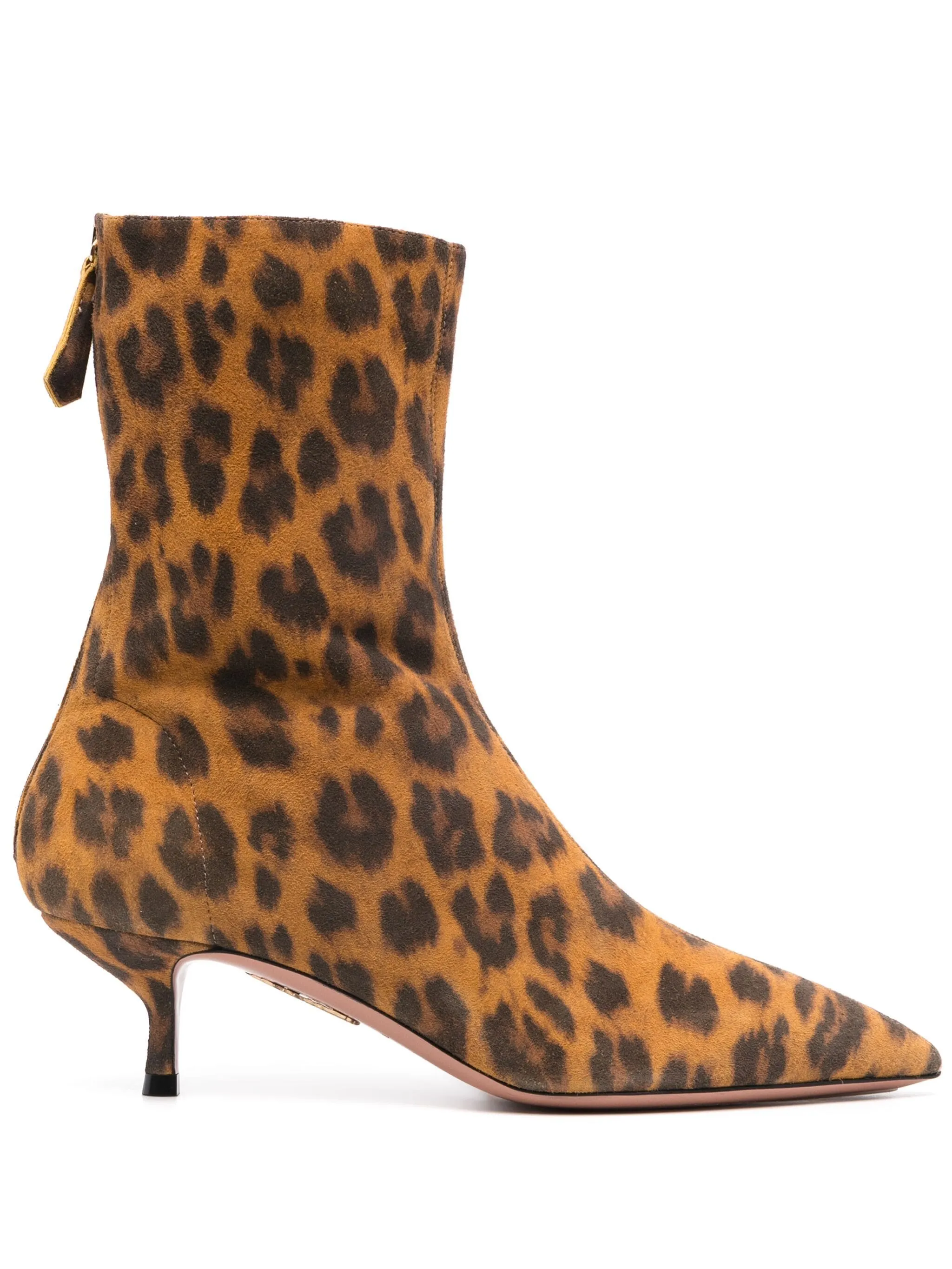 Leopard Print Brown Calf Leather Boots