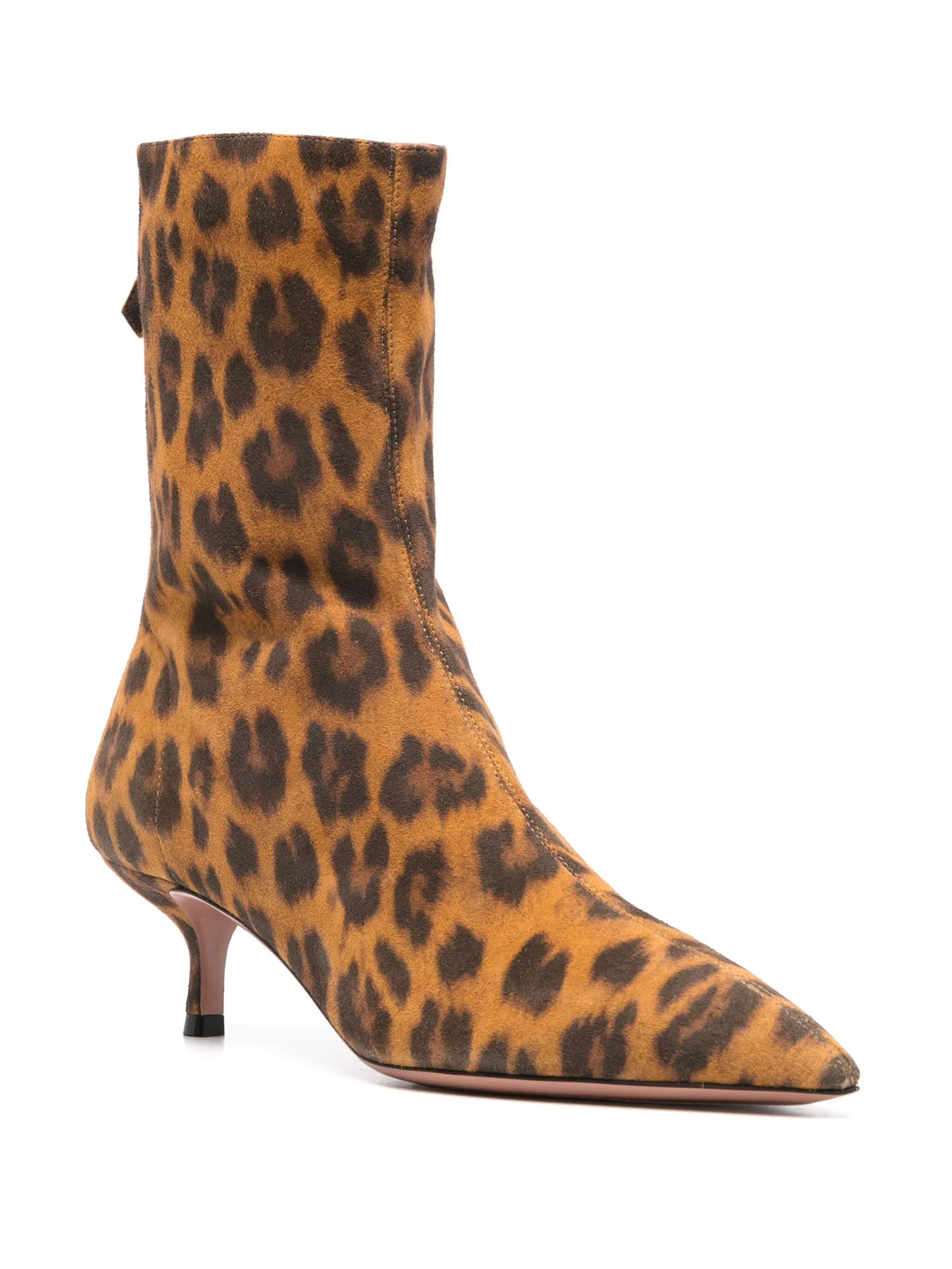 Leopard Print Brown Calf Leather Boots