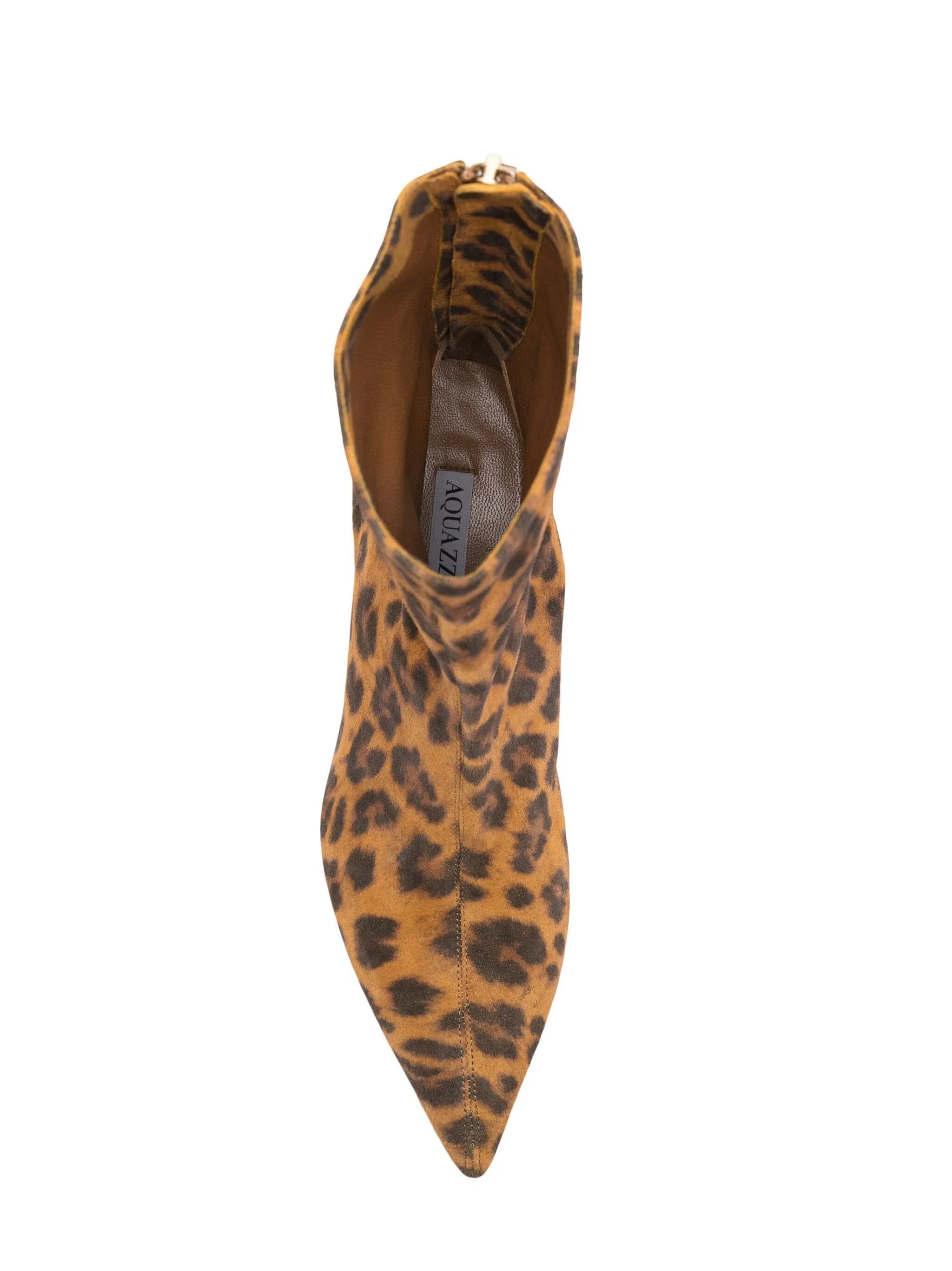 Leopard Print Brown Calf Leather Boots