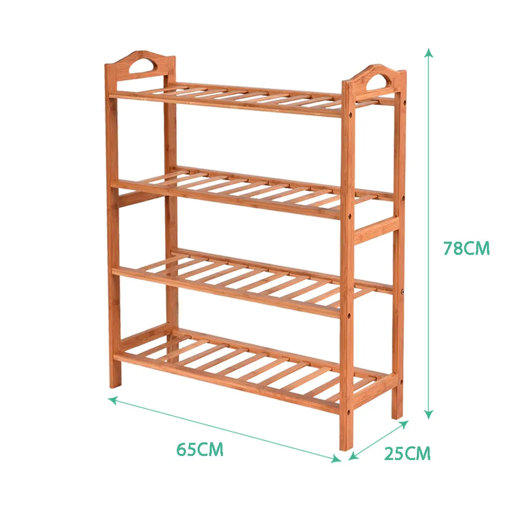 Levede 2x 4 Tier Bamboo Shoe Rack Shoes